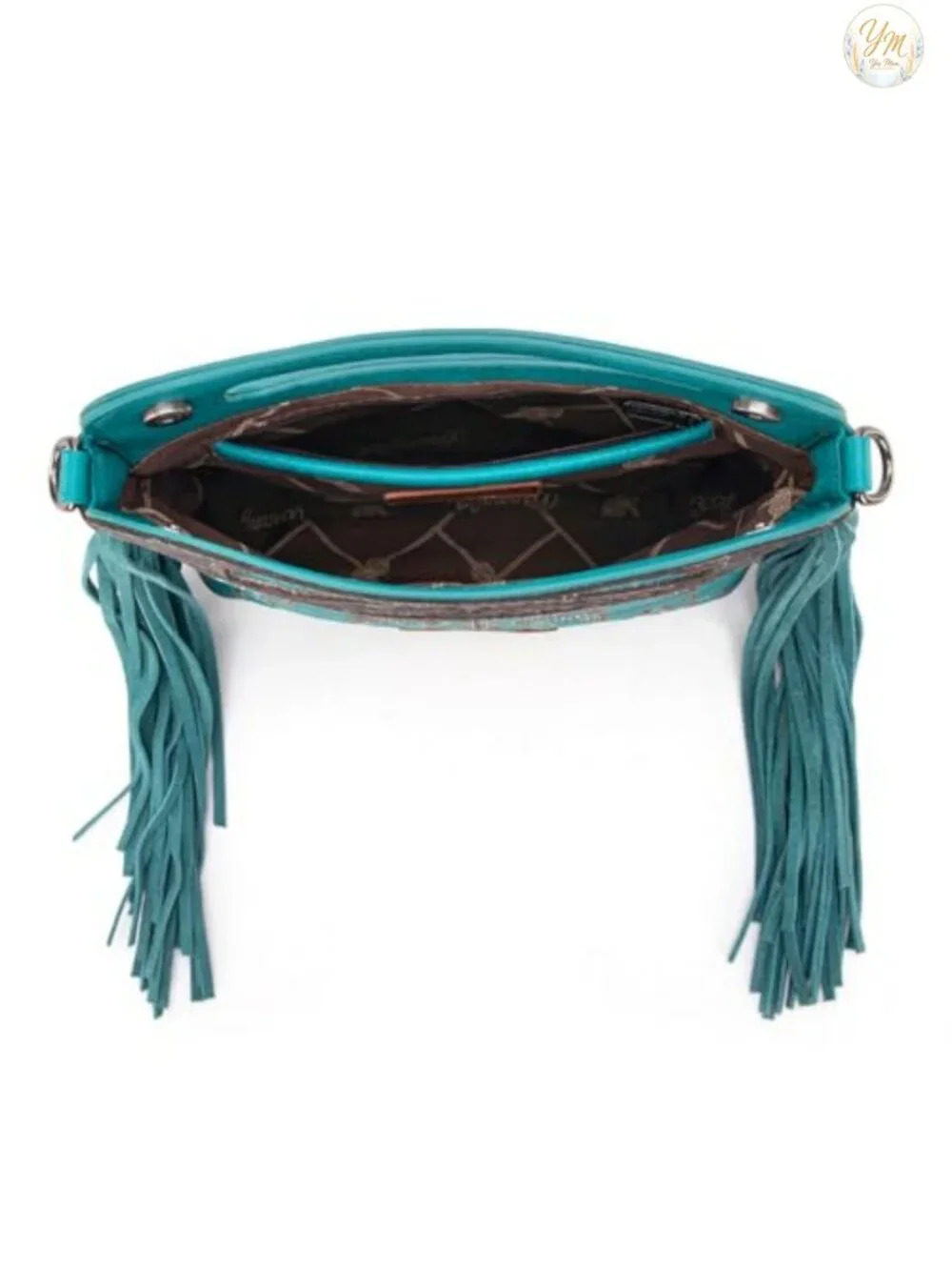 WOMENS WESTERN CROSSBODY BAG EMBOSSED FAUX LEATHER FRINGE PURSE